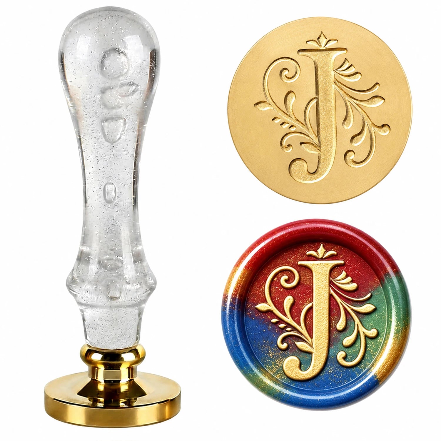 26 Letter Wax Seal Stamp,25mm Brass Head with White Bubble Handle Wax Stamp for Wedding Invitations,Birthday Cards,Envelopes