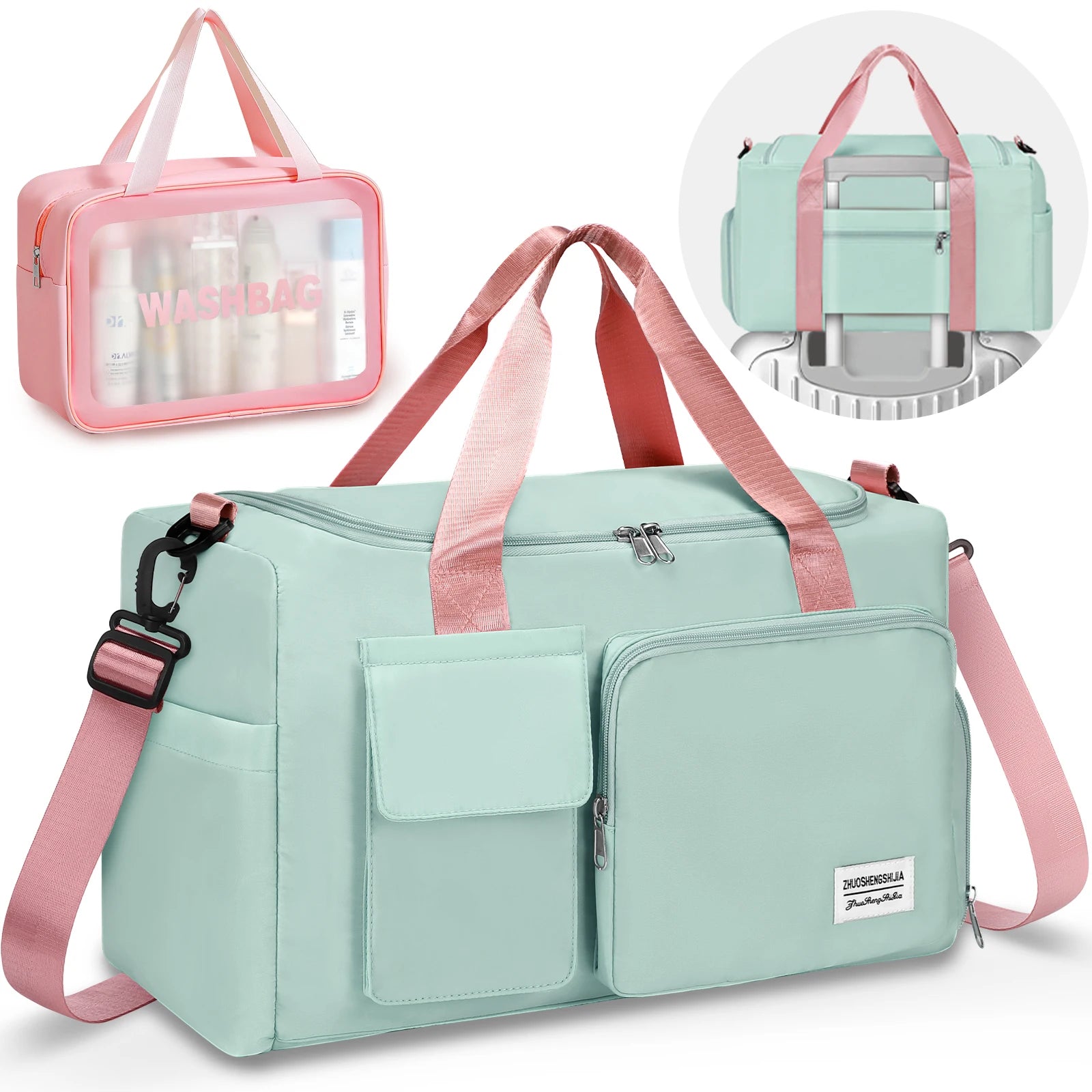 Fitness Sports Travel Bag Waterproof Duffel Weekender - Versatile Sports Travel Gym Bag with Dry & Wet Separation