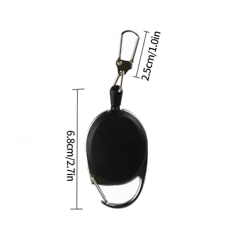 Double Headed Automatic Retractable Keychain Camping Hiking Supplies Anti-theft Elastic Keychain Carabiner Buckles 땡처리 캠핑용품