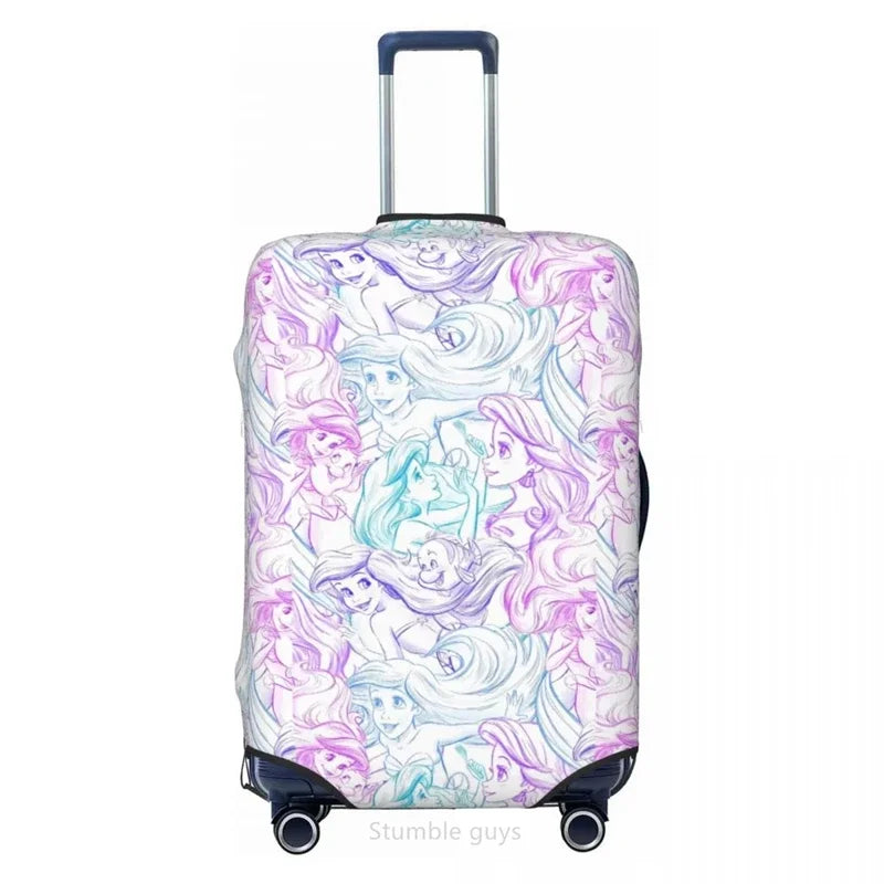 Stretchable Travel Luggage Protector Fashion Princess Pattern Fits 18-32 Inch Luggage Anti-Scratch Washable Suitcase Cover