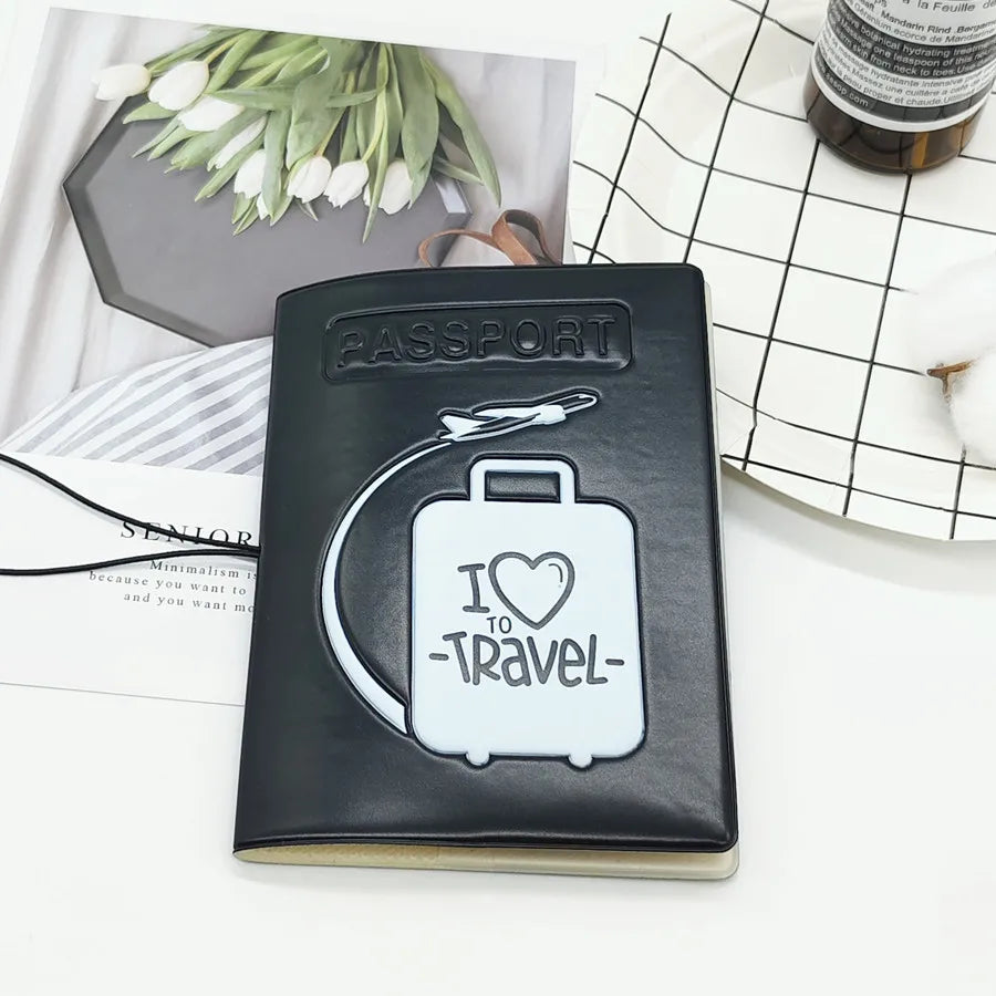 1 Piece I Love To Travel Creative 3D Passport Cover/Case Travel Accessories For Flight for Women or Men For Student