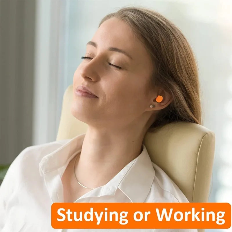 10 Pairs Orange Foam Ear Plugs Highest Protection Soft & Comfortable Noise Canceling Earplugs for Sleeping, Work, Snoring