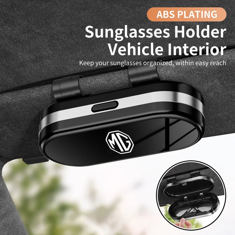 Car Visor Sunglass Storage Case Glasses Holder Box Card Clip Accessories For Morris Garages MG 6 3 5 7 TF ZR ZS HS GS GT Hector