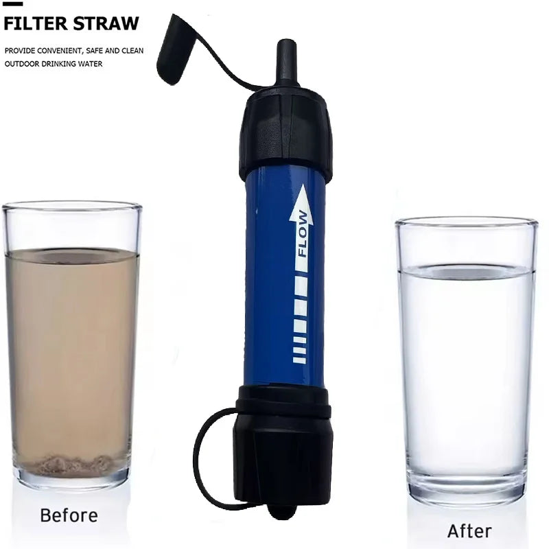 Outdoor Portable Water Filter for Hiking Camping & Emergency Survival Purifies Water Source On-The-Go Emergency & Disaster