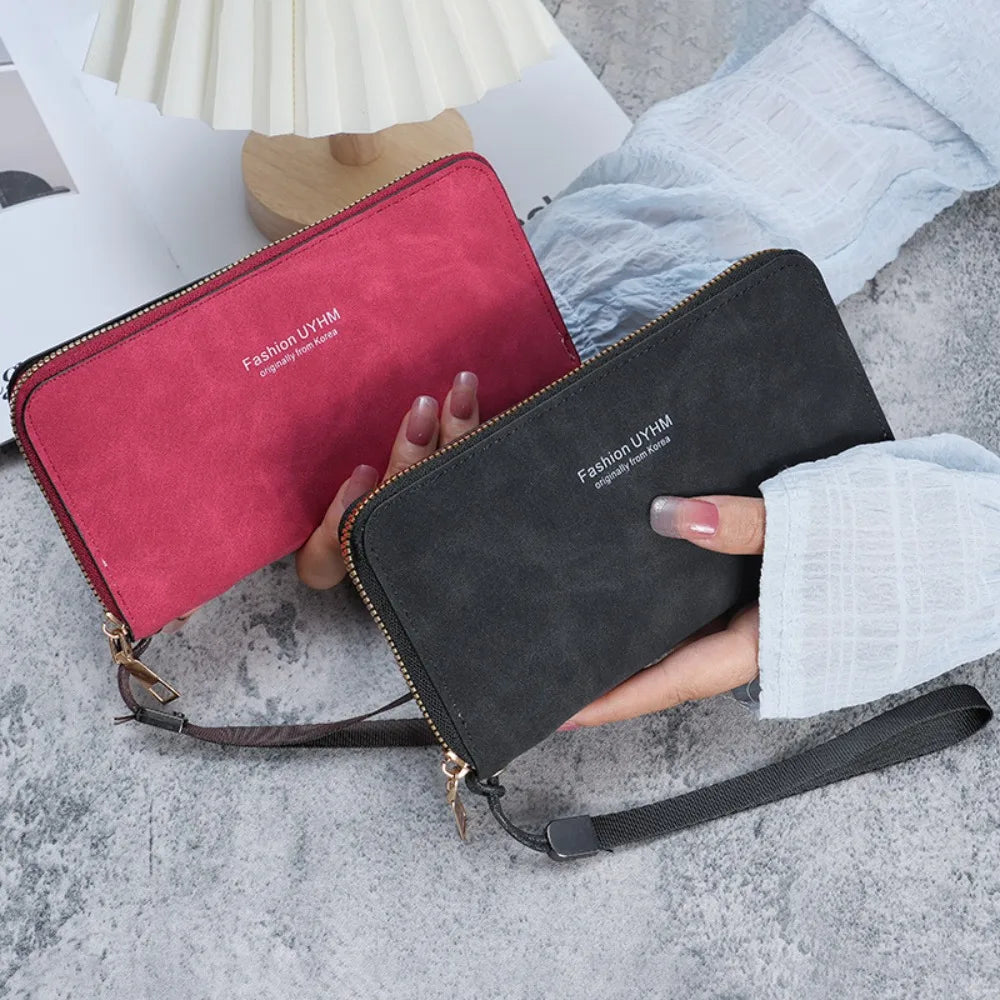 Ladies Holding A Long Wallet 2025 Korean Handbag Multi-function Card Bag Mobile Phone Bag Coin Purse Female Wallet Clutch Bag