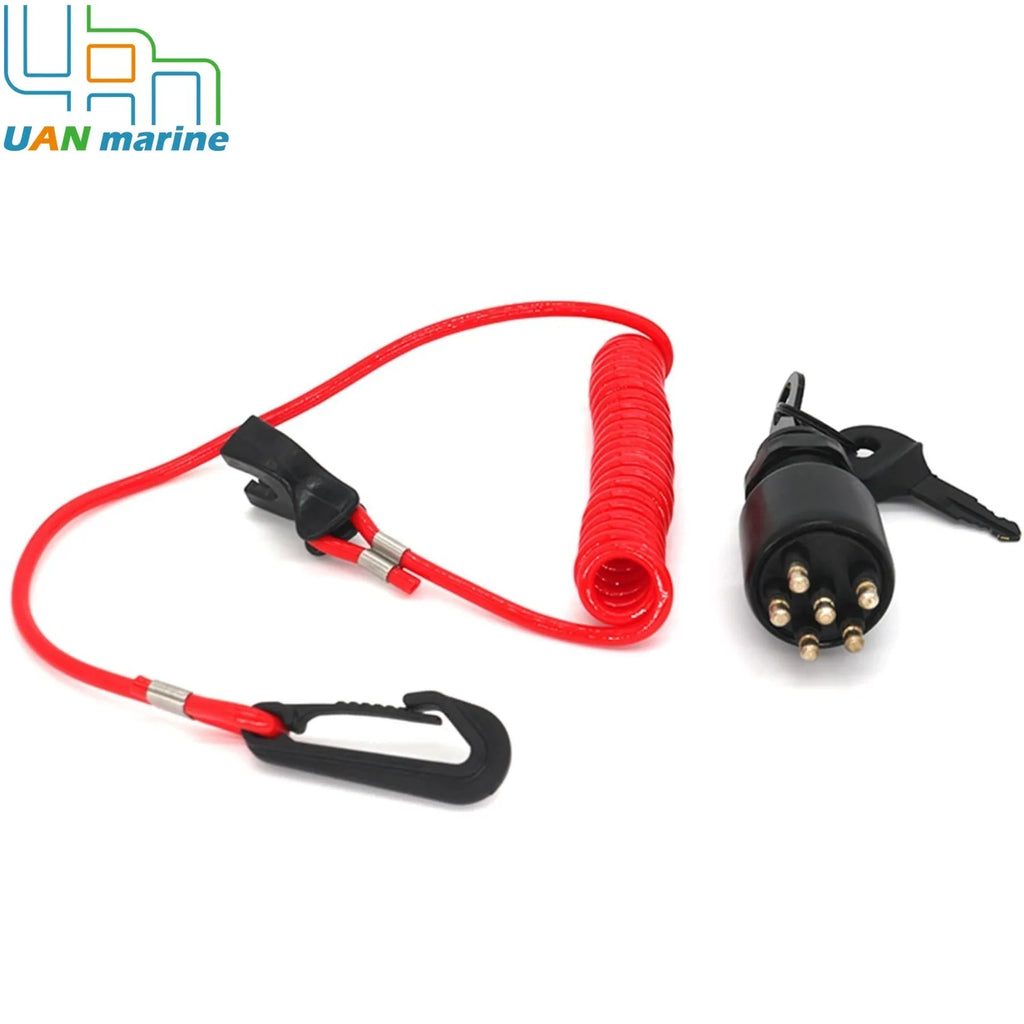 Ignition Switch Key w/Lanyard for OMC BRP Johnson Evinrude 5005801 Boat 1996-Up 175974 5005801