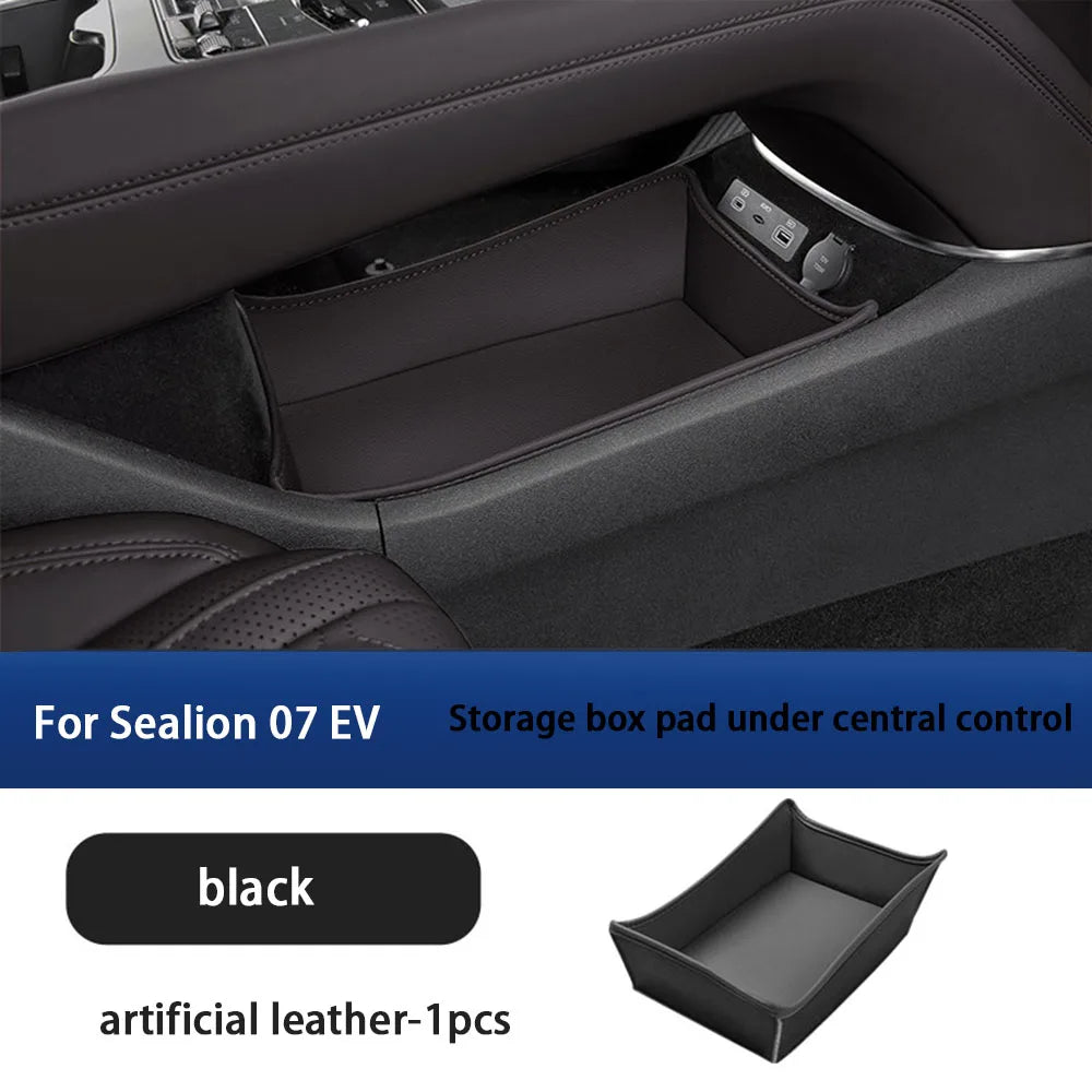 For BYD Sea Lion 07 EV Center Console Lower Storage Pad Car Interior Leather Protect Pad Central Control Storage Pad Accessories