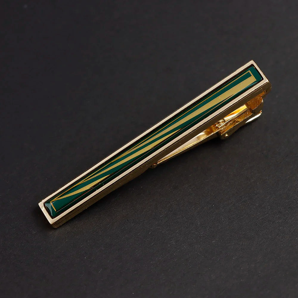 New High Quanlity Classic Golden Sliver 6cm Designer Metal Tie Clips Set Necktie Pin For Men Business Banquet Accessories Gift