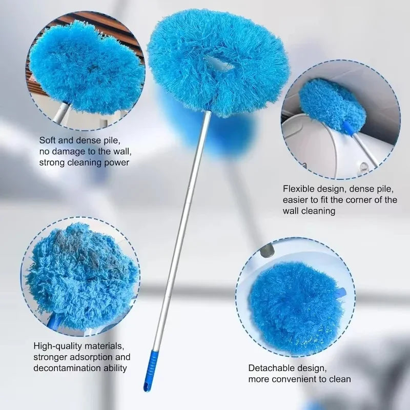 1PC Microfiber Ceiling Fan Duster Multifunctional Long Handle Effortless Household Electric Appliances Cleaning Tools