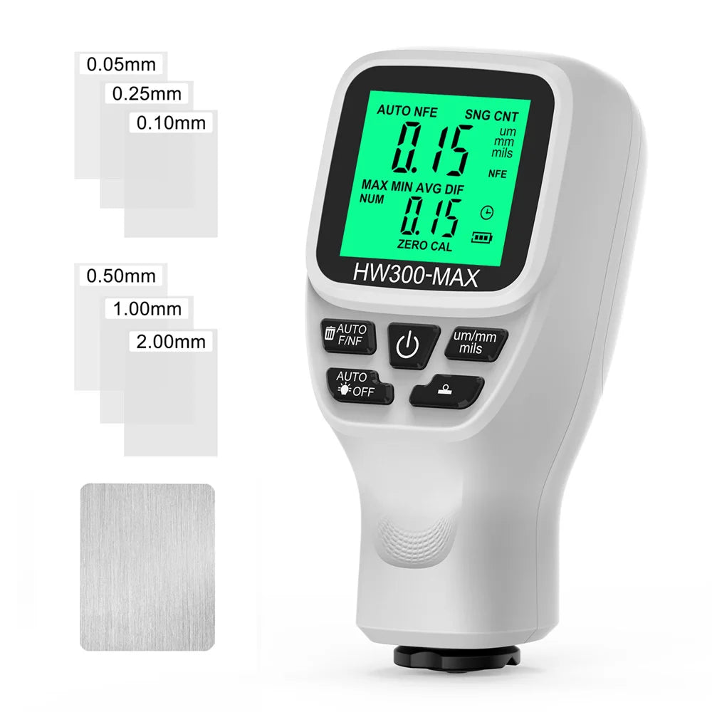 HW-300PRO Auto Thickness Gauge Digital Coating Car Paint Tester 0-2000UM Car Paint Film Thickness Tester Measuring Tool