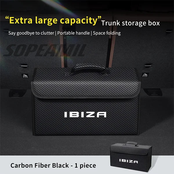 Car Trunk Organizing And Storage Box For Seat Leon IBIZA Brand new Leather Trunk storage box Automobile interior Accessories