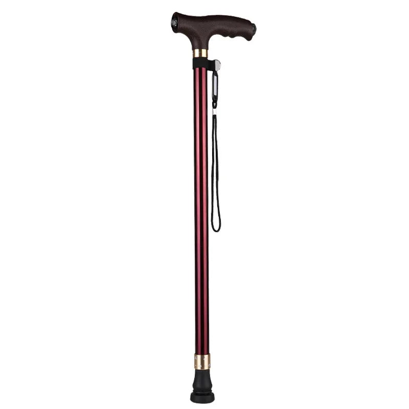 Non-slip Walking Sticks For The Elderly Retractable Aluminum Alloy Multifunctional Cane With Led Light Old Men Crutch
