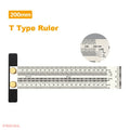 Stainless Woodworking Scribing Mark Line Gauge Carpenter Measuring Tool High-Precision Scale Ruler T-Type Hole Ruler