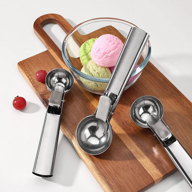 Stainless Steel Ice Cream Spoon Multifunctional Spoon for Ice Cream Dual-Purpose Scoop Fruit Watermelon Spoon Ball Scoop BJL001