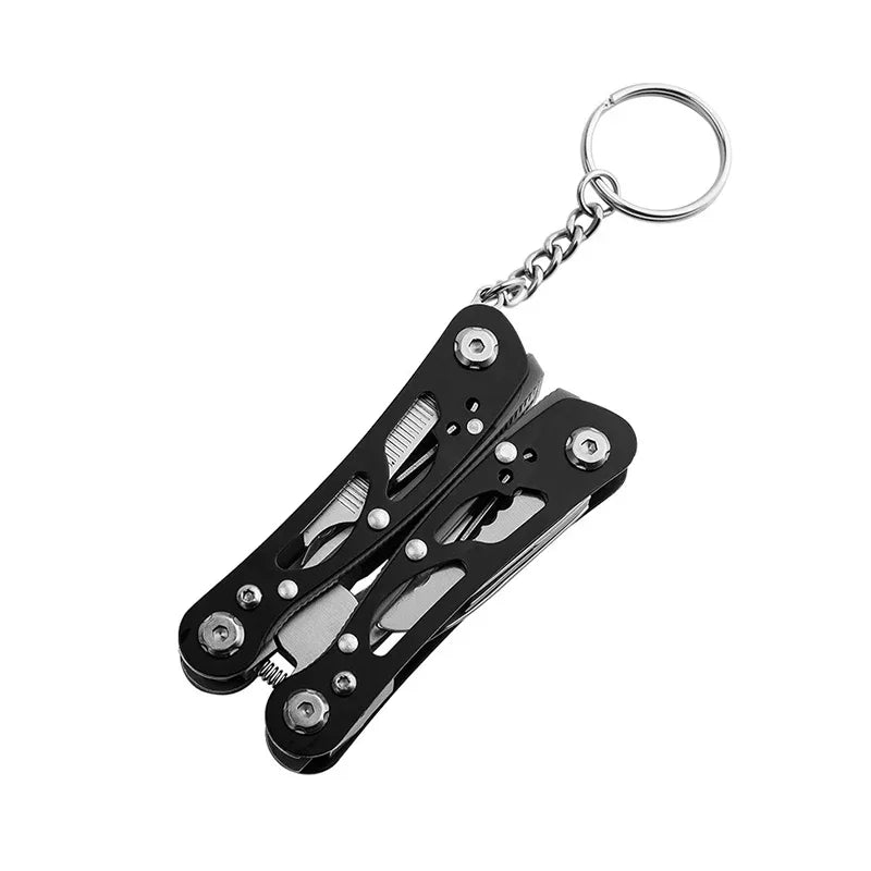 NEW Compact Stainless Steel Folding Multitool Pliers with Keychain Outdoor Camping Survival Tool for Hunting/Repair/Wire Cutting
