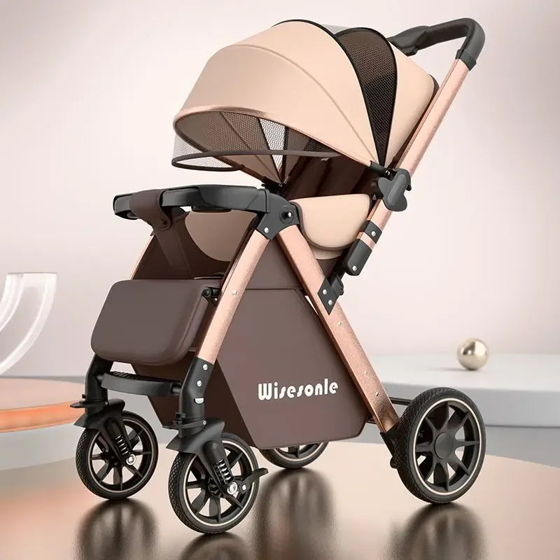 Lightweight baby stroller, high landscape stroller,can sit or lie down in both directions,suitable for babies aged 0-5 years old