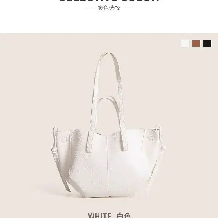 New France PU Leather Tote Large Capacity Women's Senior Sense Shoulder Underarm Bag Fashion Trend Magnetic Snap Interlayer
