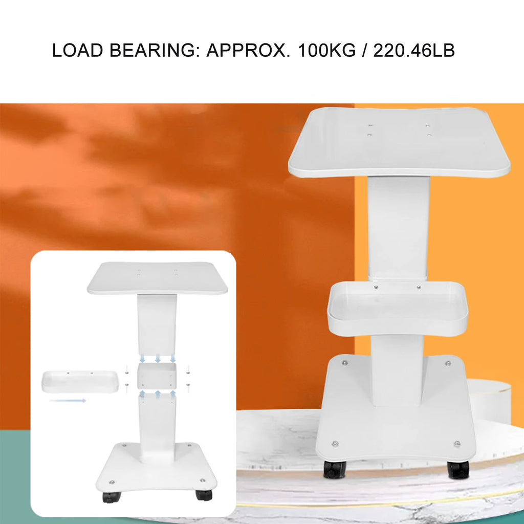 1pcs 3 Tier Rolling Utility Cart  Movable Gap Storage Rack 360 Degree Rotating Professional Portable Trolley For Beauty Salon