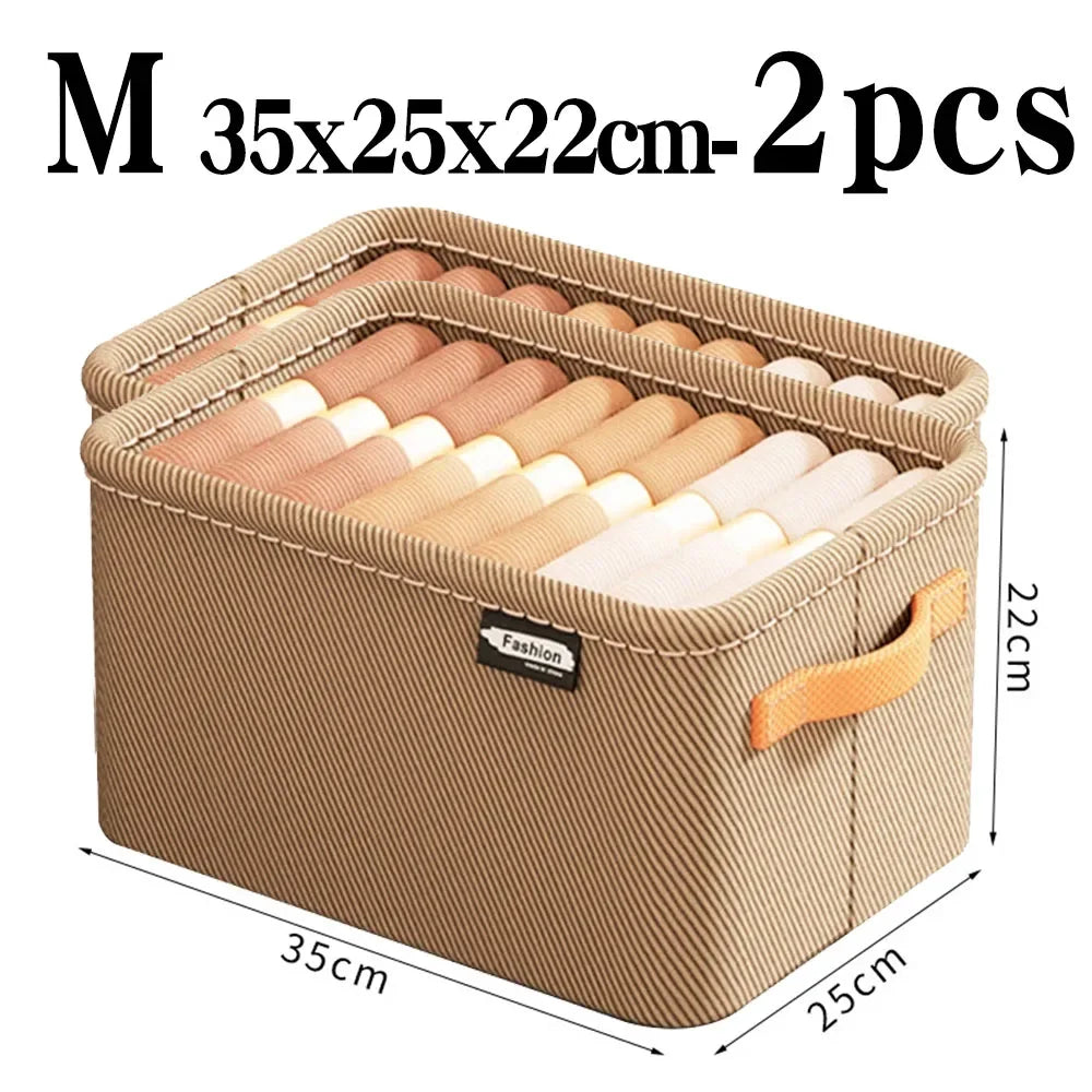 Steel Frame Clothes Storage Box Foldable Fabric Wardrobe Organizer Open Top Drawer Bin for Sweaters Pants Closet Organization