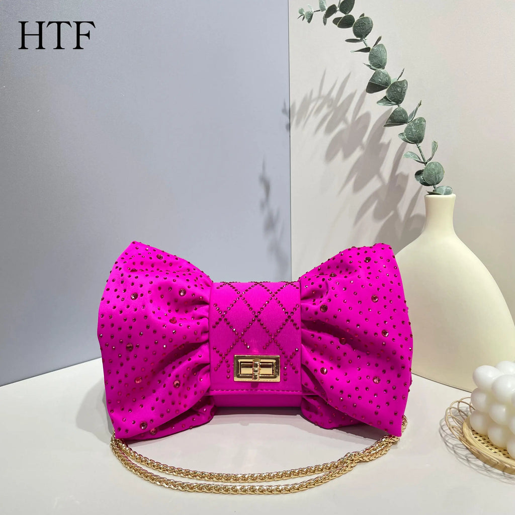 Butterfly Rhinestones Evening Bags Metal Prom Clutch Diamonds Clutch With Chain Shoulder Handbags Wedding Female Purse