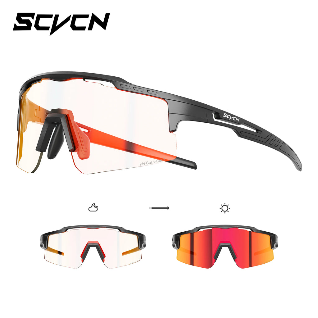 SCVCN Photochromic Cycling Glasses Women Sunglasses for Men Hiking Eyewear Sports MTB Mountain Goggles Bicycle Road Bike 2026