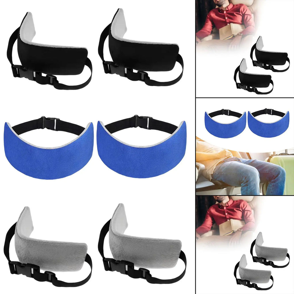 Compact Head Support Band Flannel Neck Pillow Strap Travel Headrest Cushion for Comfortable Sleep on Airplane or Car