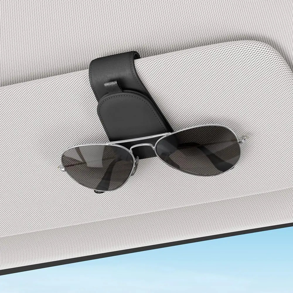 Sunglass Holder for Tesla Model Y 3 Suede Cloth Magnetic Sunglasses Clip for Car Visor Glasses Holder Clip for Car Black 1 Pack