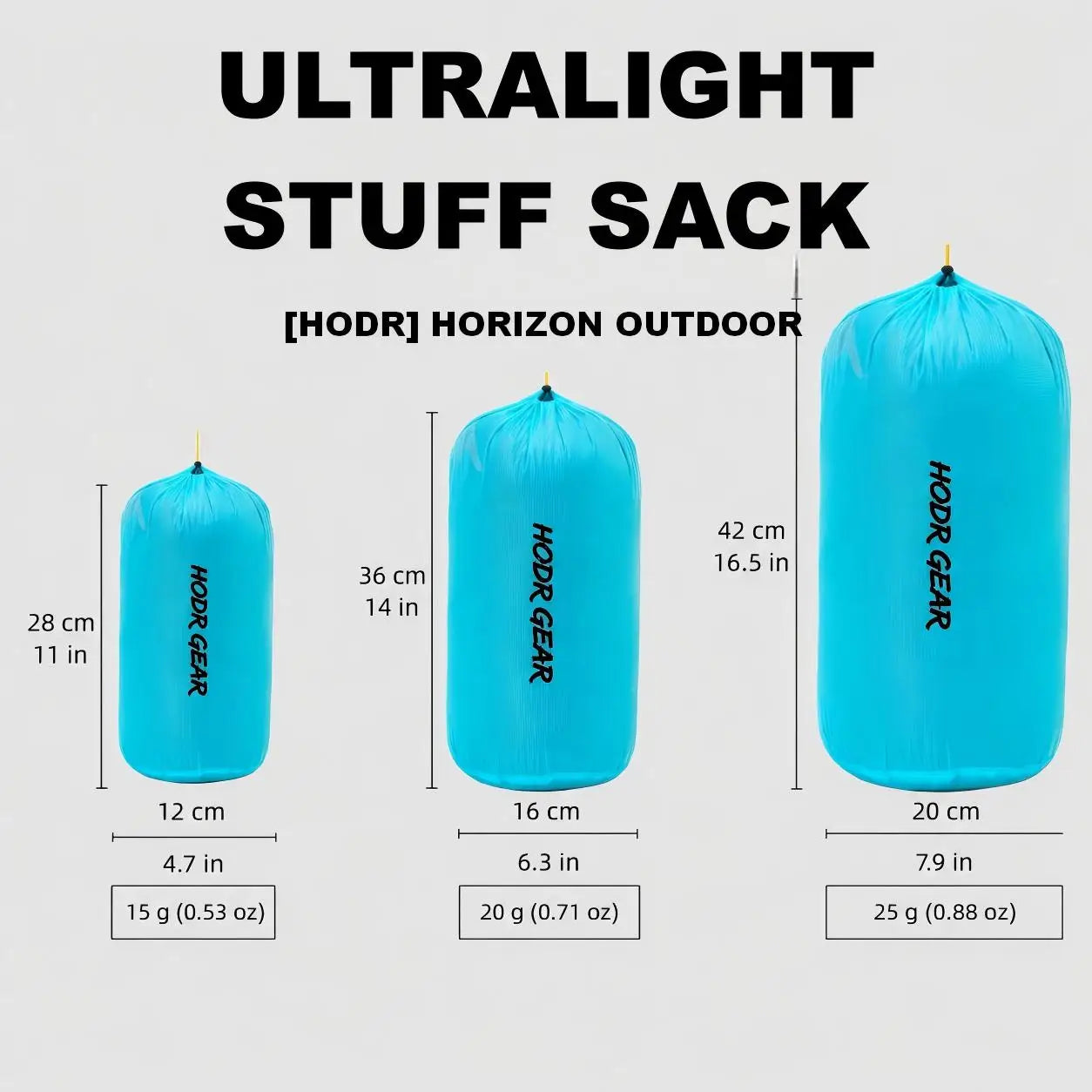 [HODR GEAR] Stuff Sack Ultra-SIL Ripstop Ultralight Water-Resistant Ditty Bags Drawstring for Traveling Hiking Backpacking