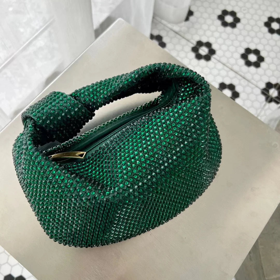 Luxury Designer Glitter Rhinestone Diamond Cloud Bag Evening Bag Wedding Party Clutch Purse Women Handbag Shoulder Messenger Bag