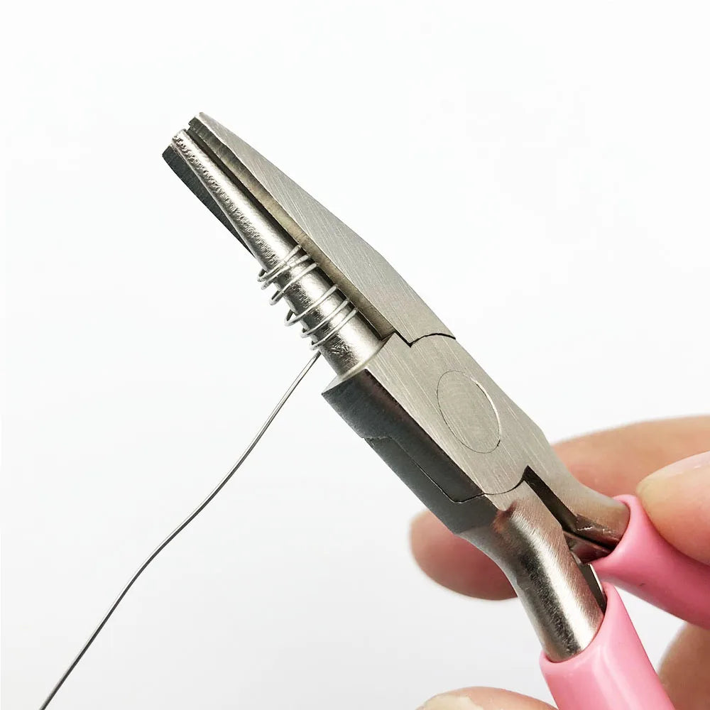 4.5 Inch Pink Round Concave Pliers Wire Looping Pliers Mini Precision Pliers Wire Bending Tools for DIY Jewelry Making Hobby Pro