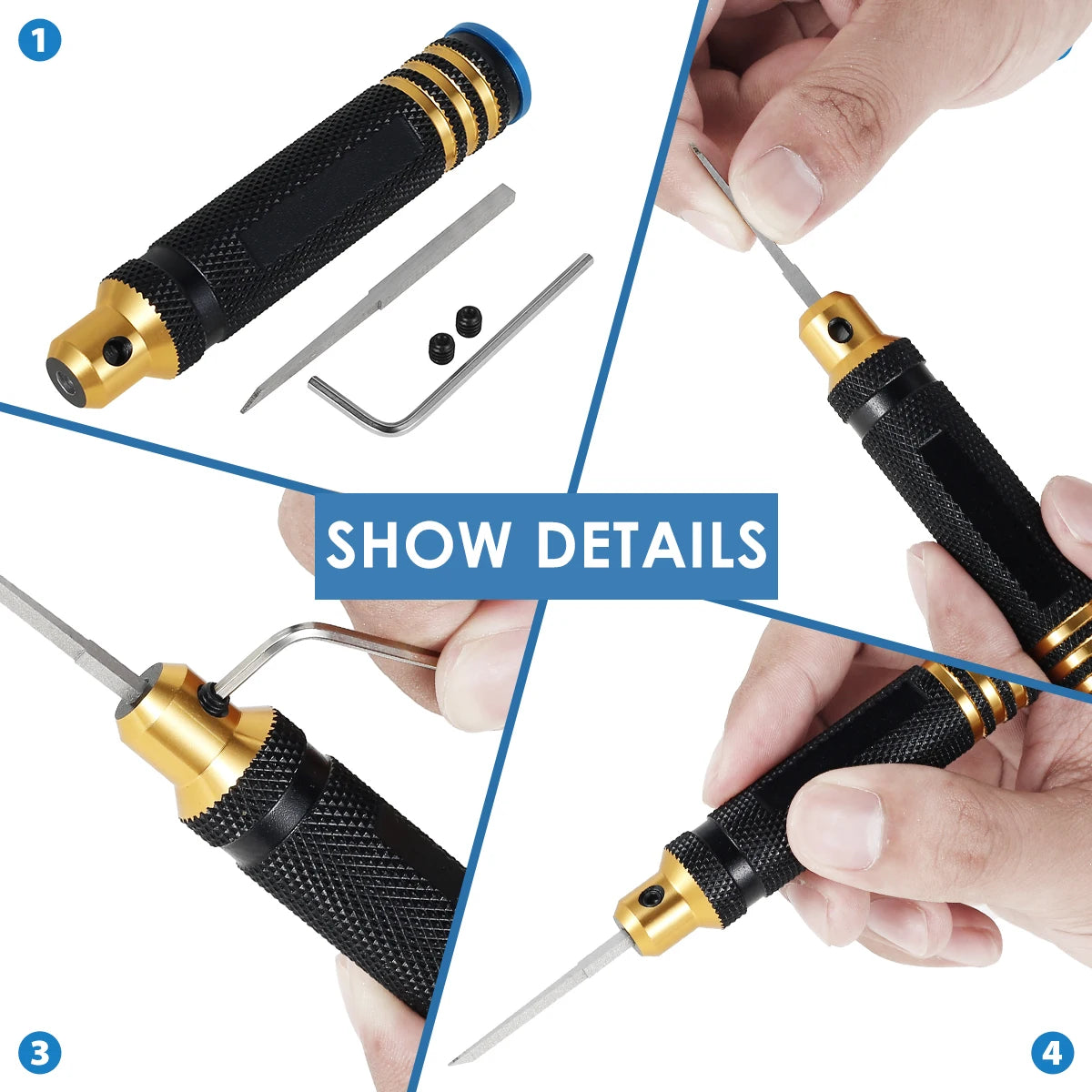 Model Chisel With Blades Gundam Resin Carved Scribe Line Hobby Cutting Tool Chisel 7 Blades Tools For RC Car / Drone Repairing
