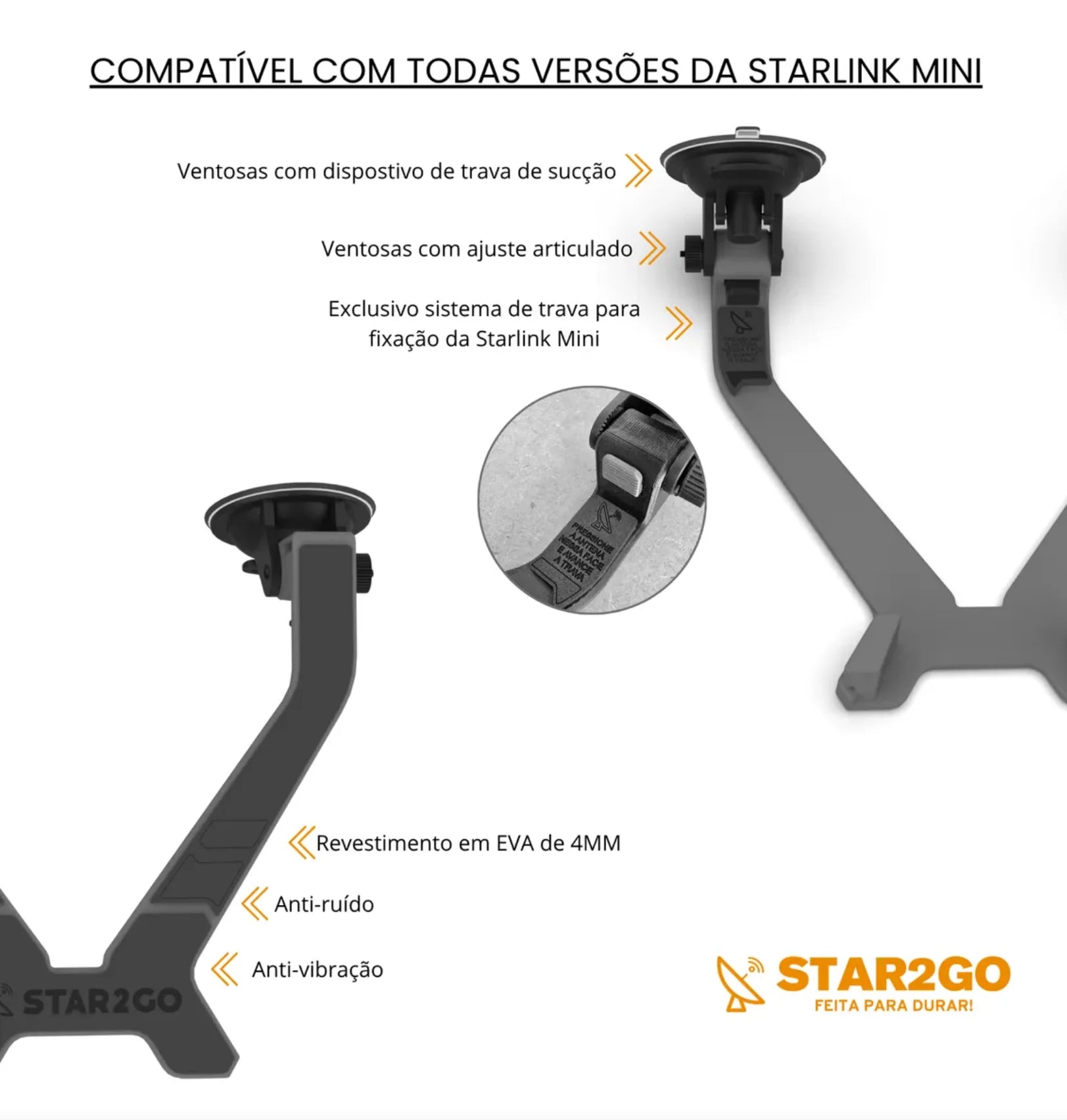 For Starlink Mini Mount Bracket for Car Antenna Panel + Black Protective Film