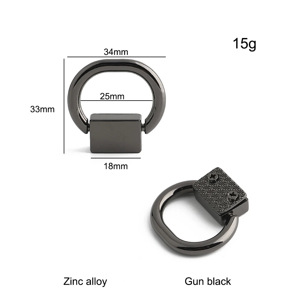 10/40/100PCS Metal O Ring Stud Rivet Screwback Bag Side Edge Anchor Buckles With Screws For Purse Handbag Belt DIY Accessories