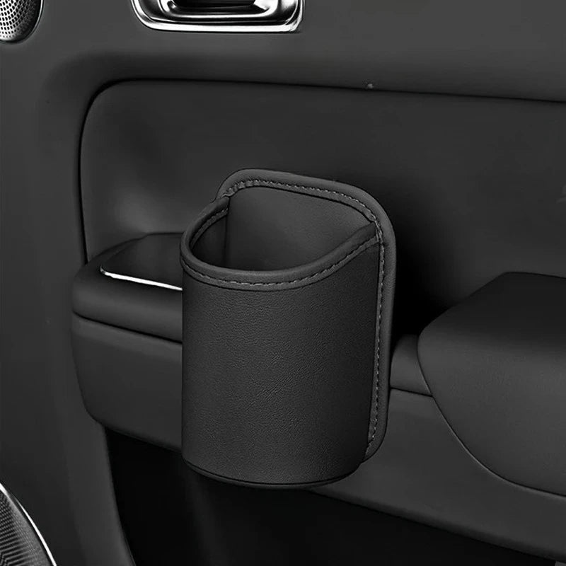 Car Door Cup Holder PU Leather Automotive Black Drink Rack Storage Bin Auto Back Seat Cup Holder Organizer For Car Accessories