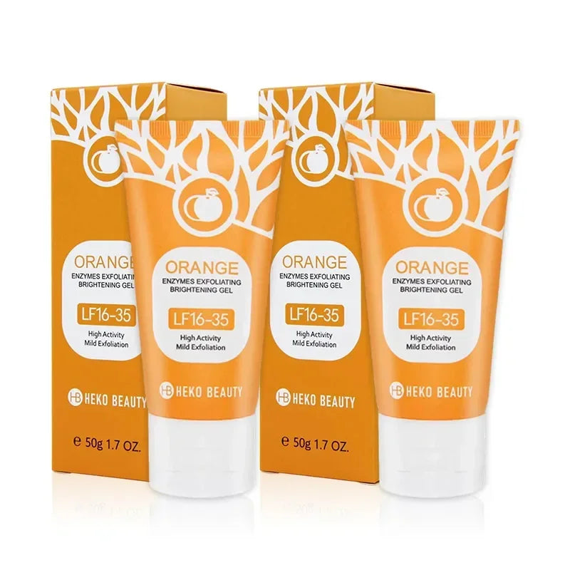 Orange Exfoliating Brightening Gel,Face Body Moisturizing Peeling Scrub,Deep gentle Cleaning Pores,Remove Blackheads Exfoliator