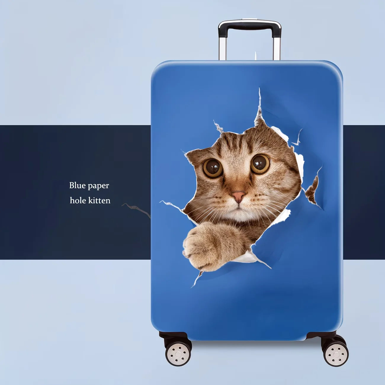 Naughty Kitten  Luggage Cover, High Stretch Elastic Anti-Scratch Dustproof Suitcase Protector for 20-32 Inch Travel Luggage