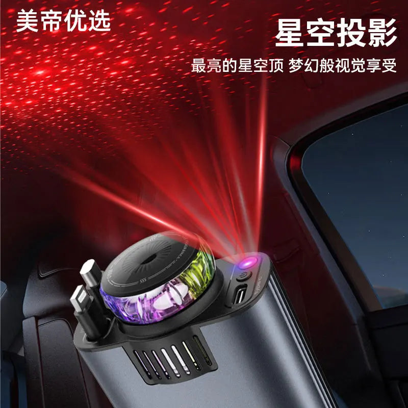 car charger super fast charging cable Apple 15 Huawei cigarette lighter conversion one to three fast charging data cable