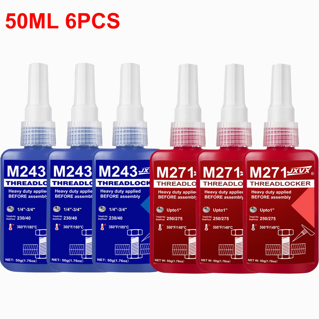 243/271 Medium to High Strength Threadlocker, Blue Red Threadlocker, Blue Threadlocker Adhesive, Screw Glue, Anaerobic Agent, An