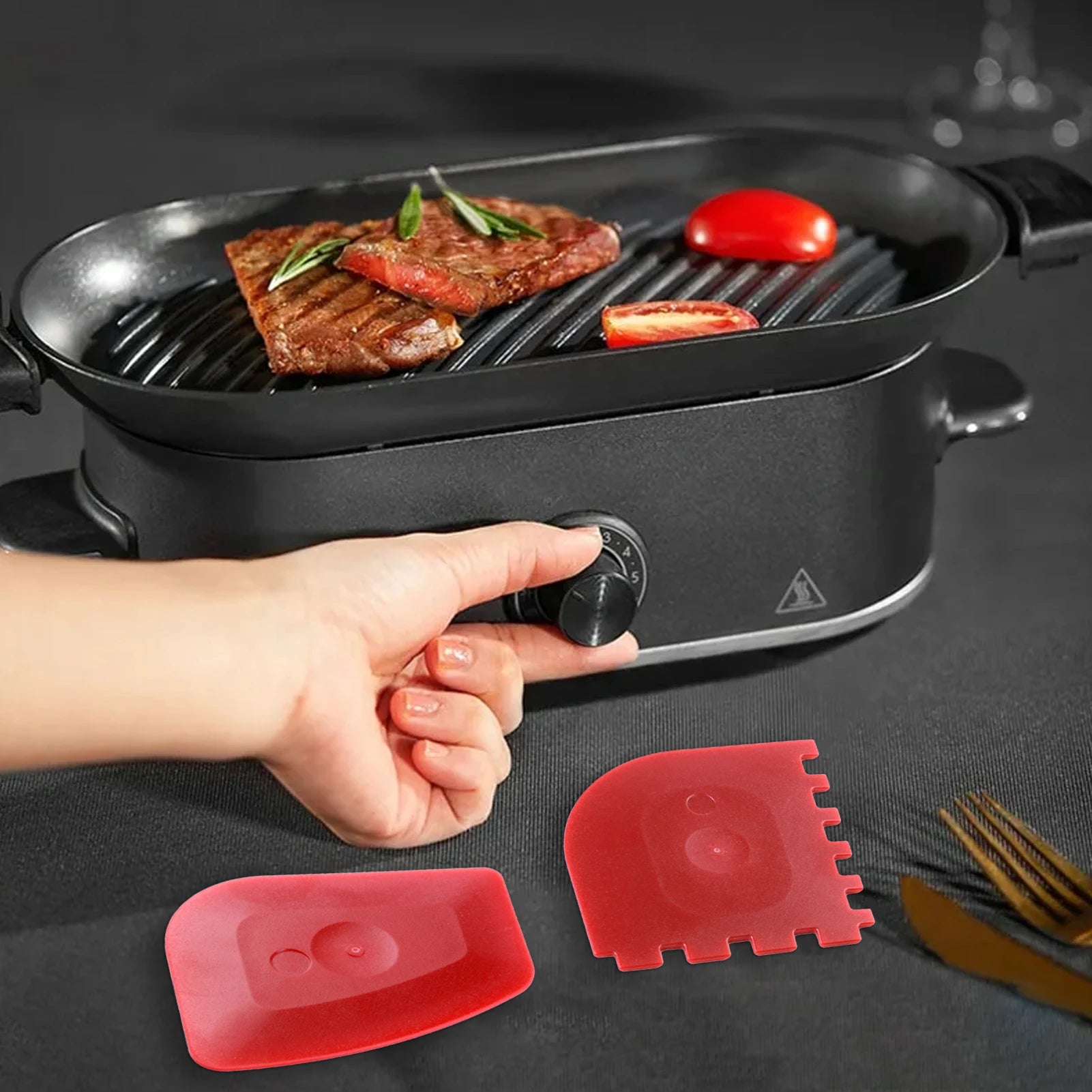 2pcs Grill Pan Scrapers Cast Iron Skillets Frying Pan Cleaners Cookware Grill Pan Cleaner Scraper Oil Stain Cleaning Tool