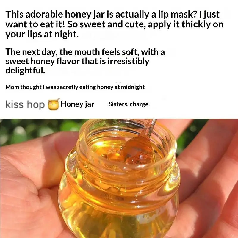 Cappuvini Moisturizing Honey Lip Oil Hydrating Overnight Honey Lip Balm Gloss Plump Reduce Lip Lines Sleep Lip Mask Lip Care