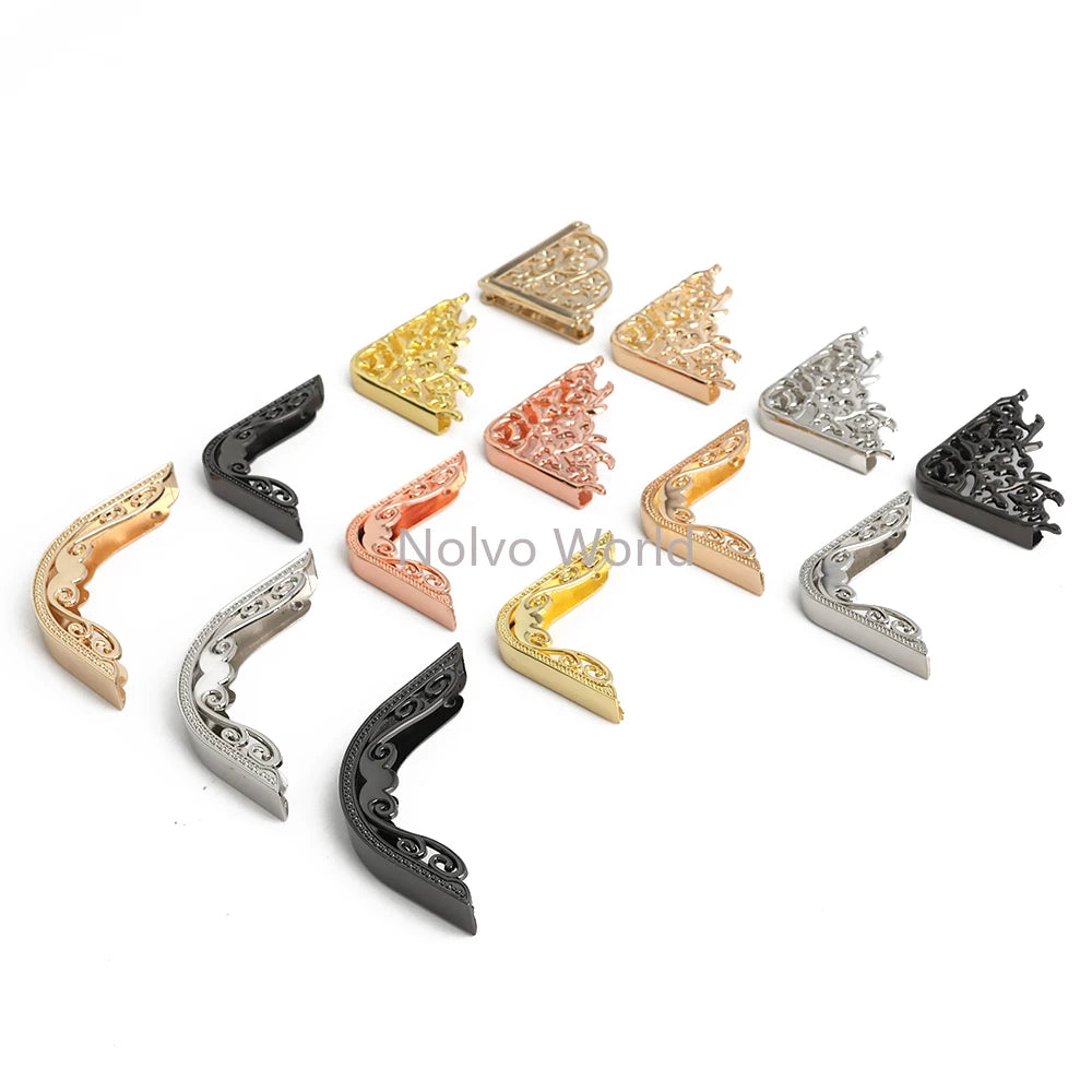 4/30/100PCS 64x64mm,48x48mm Edges Hollow Fixed Decorative Buckle For Handbag Metal Bag Corner Protectors With Screws Accessories