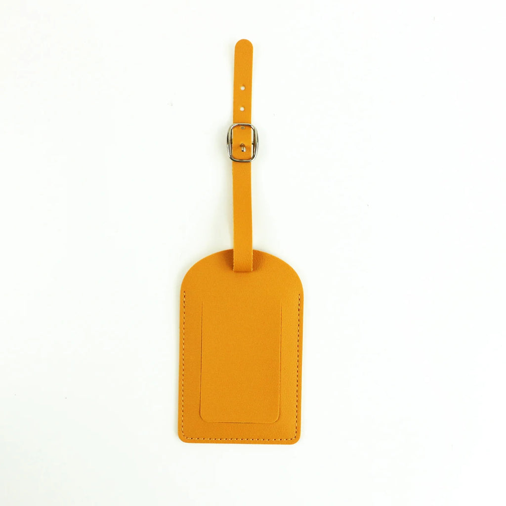 Customized letters smooth PU leather classic ultra-thin travel aviation luggage tag signature luggage label