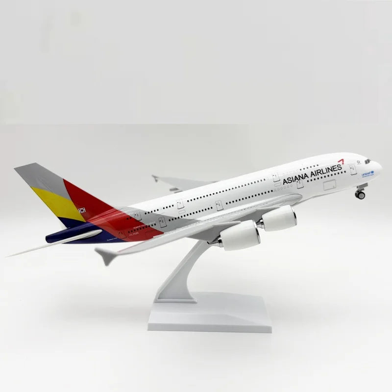 1/240 Scale Aircraft Model Kit Asiana A380 Airways 30cm Resin Replica Children educational toys Plane Aviation airplane toy
