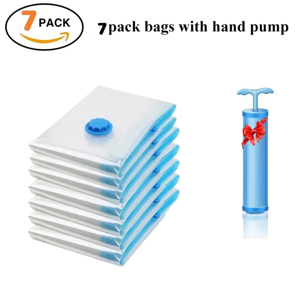 Vacuum Storage Organizer Bags, Travel Suitcases Essentials, Wardrobe Clothes Compression Packaging Sealing Bag Camping Equipment