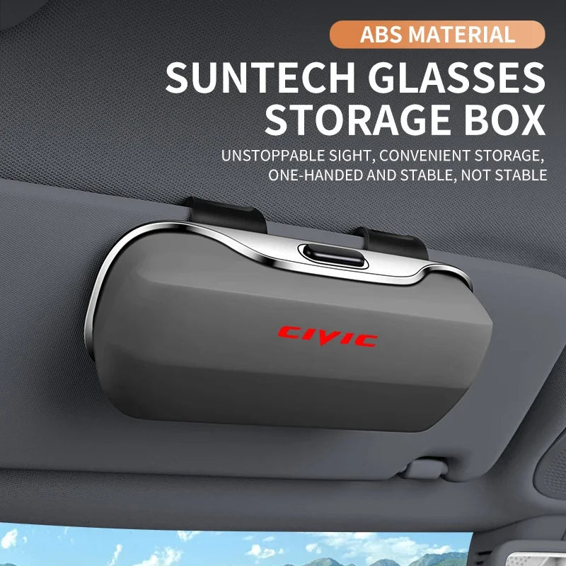 Honda Civic Car Eyewear Case Sunglasses Holder Sun Visor Storage Protective Frame Box for 8th 10th 11th Gen Glasses Clip