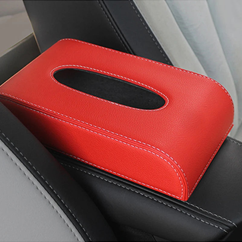 The new soft leather car tissue box, car armrest pumping box, container, towel, napkin holder, paper holder, storage bag