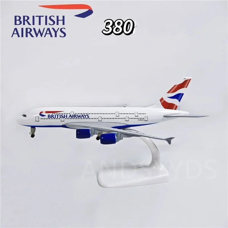 20cm British Airways A380 Model Plane Metal 1/400 Scale Toy Planes Collected Gift By Aviation Collectible Aircraft
