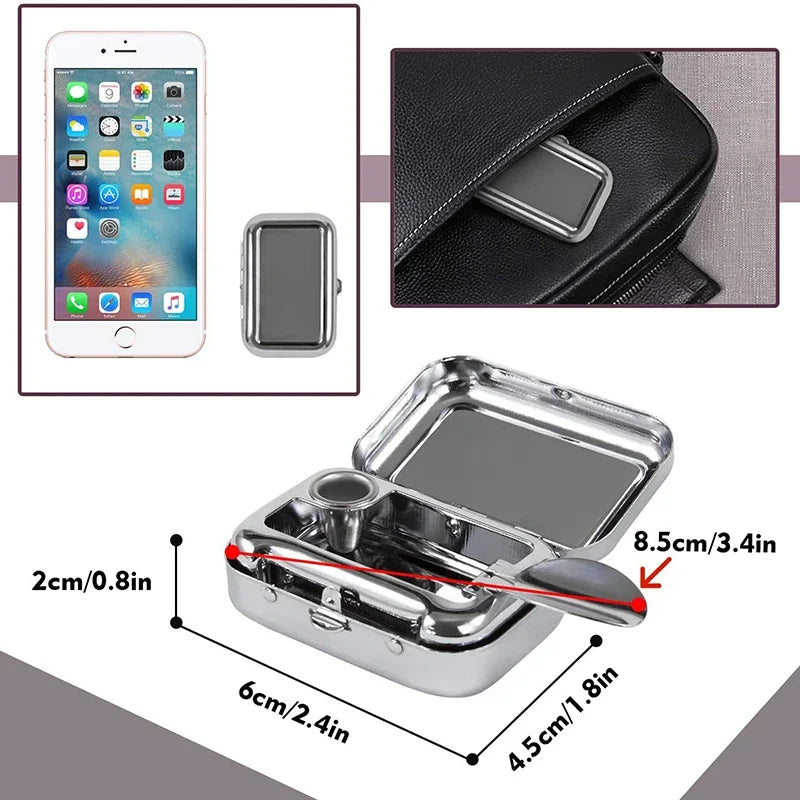 1/2 Pcs Car Portable Mini Metal Ashtray with Lockable Lid Desktop Ashtray Pocket Ashtray Men's Gift