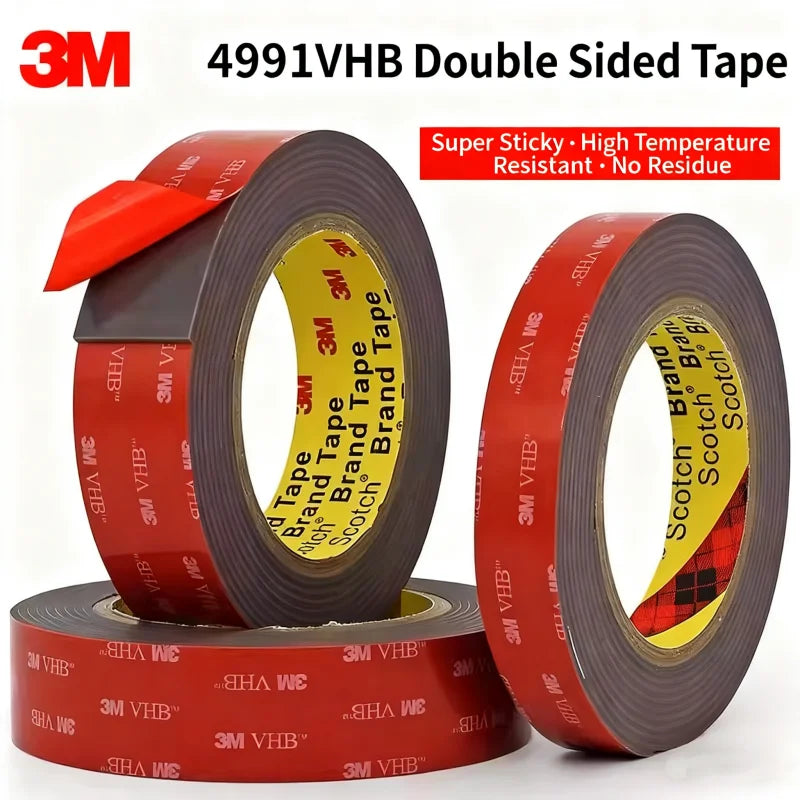 3M 4991VHB Strong Double-Sided Adhesive 3m 2.3mm Thickening High Viscosity Traceless Foam Tape For Car Home Use High Temperature