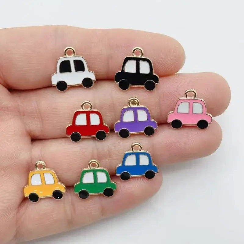 12pcs alloy drip oil car airplane pendant, DIY jewelry making earrings, keychain accessories